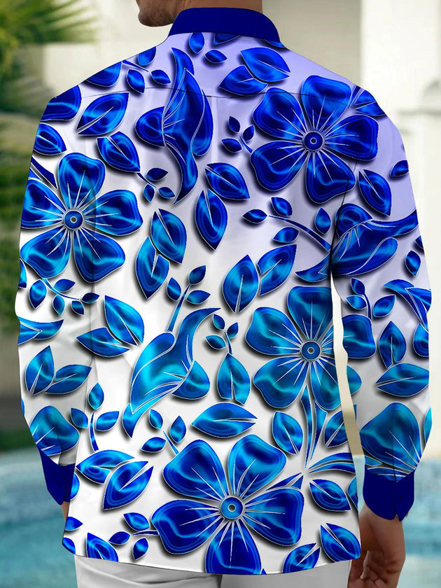men's flower print shirt back view