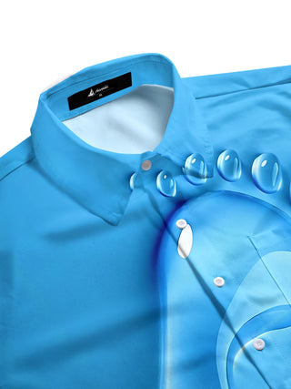 Men's side view footprint print short sleeve shirt