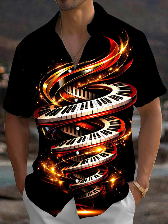 men's abstract print shirt front view