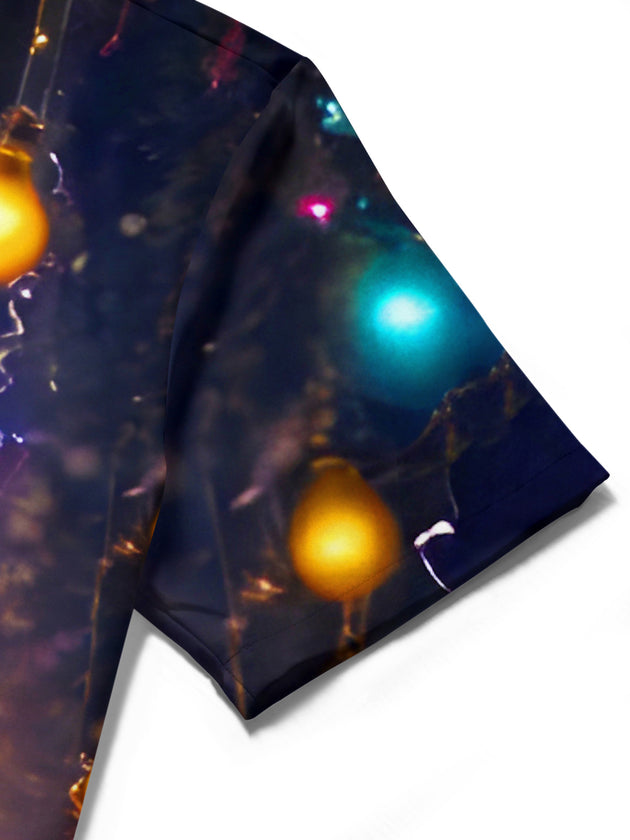 men's Christmas shirt close-up short sleeve