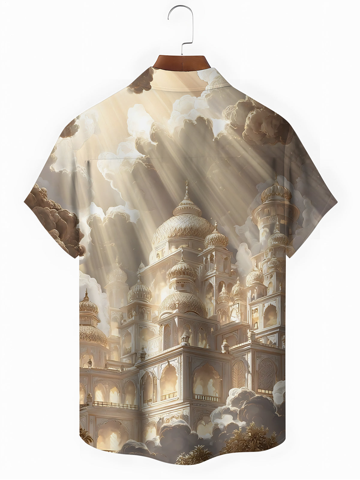 Castle Print Men's Pocket Short Sleeve Shirts