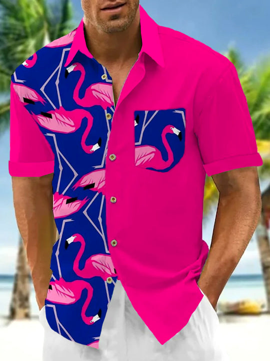 men's Hawaiian shirt front view tropical beach vacation