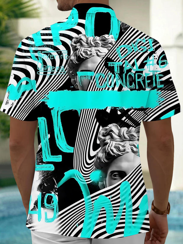men's artistic design shirt back view