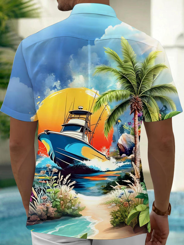 men's aloha shirt back view
