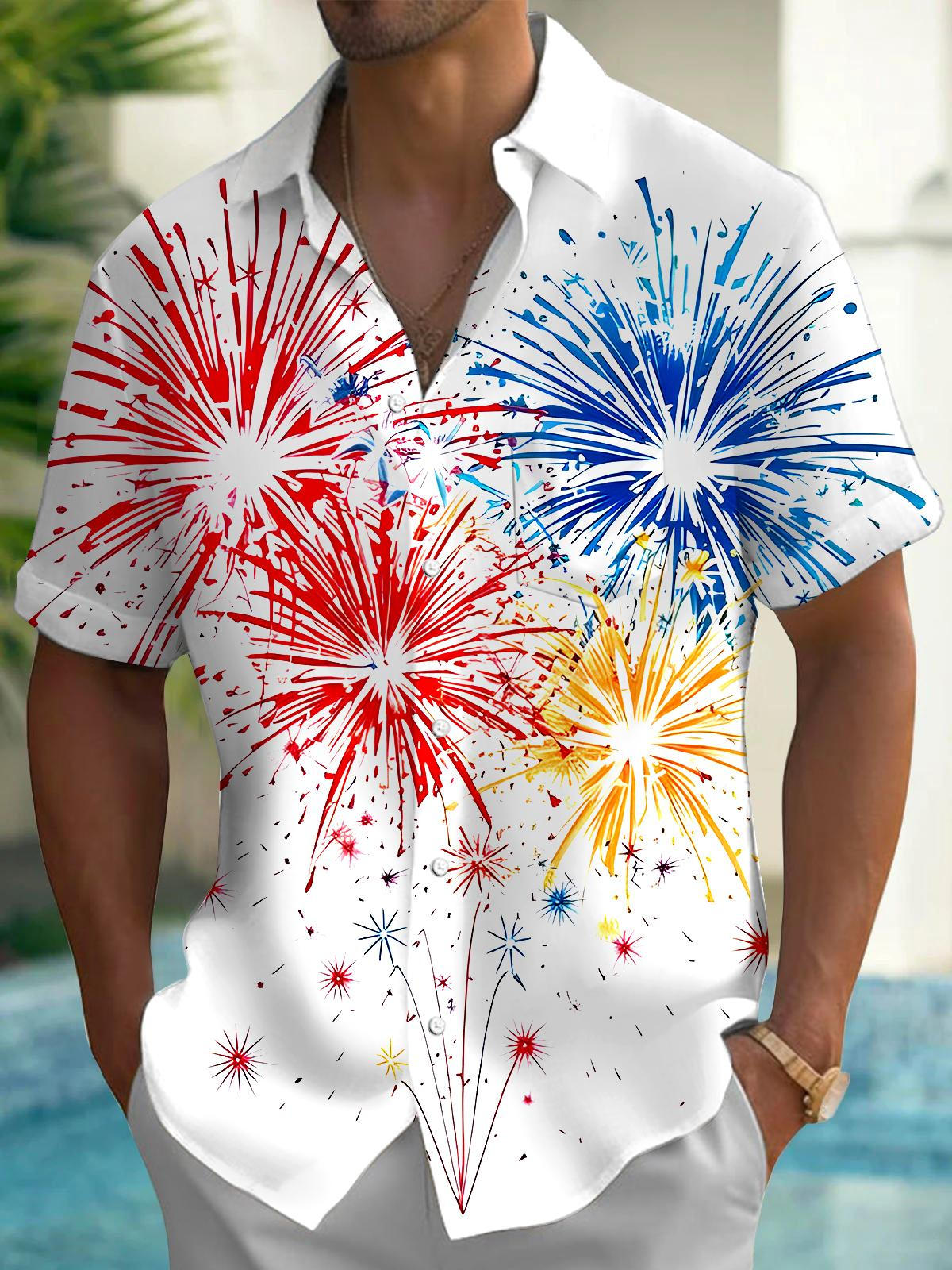 Firework Men's Pocket Short Sleeve Shirts