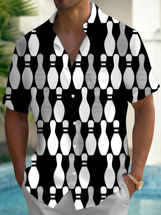men's owl print shirt front view