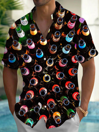 men's beer print shirt front view