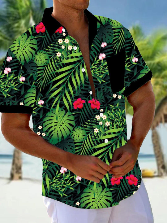 men's floral shirt front view