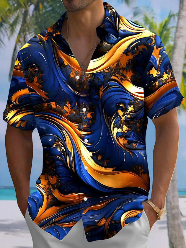 Abstract Men's Pocket Short Sleeve Shirts