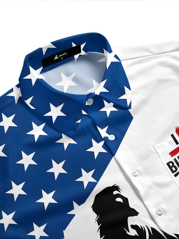 men's USA print shirt side view