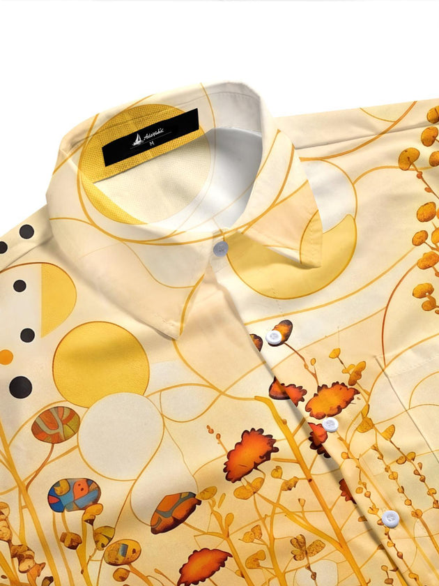 men's art print shirt side view