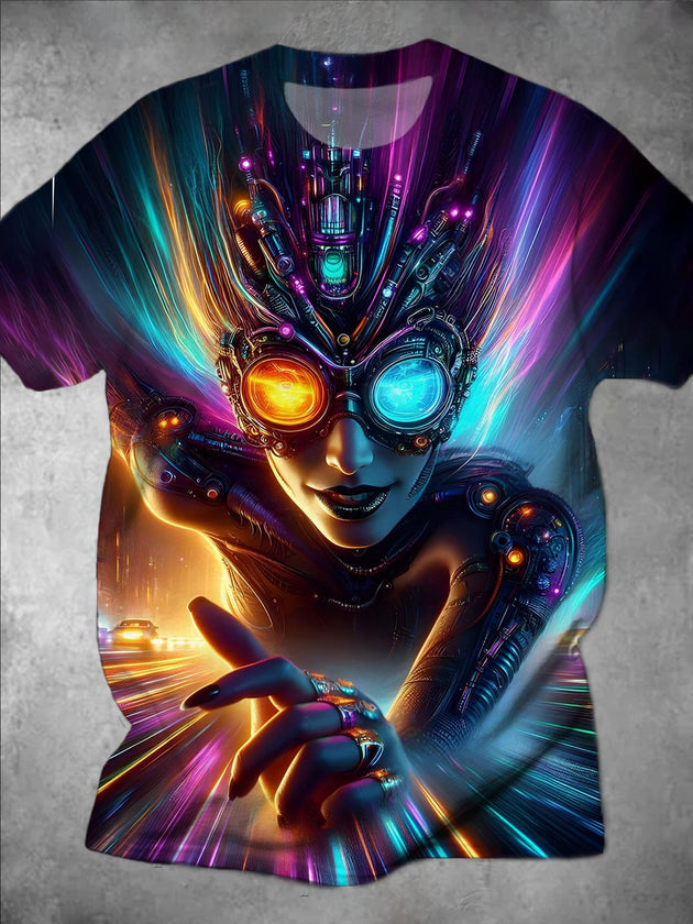 men's art print graphic t-shirt front view