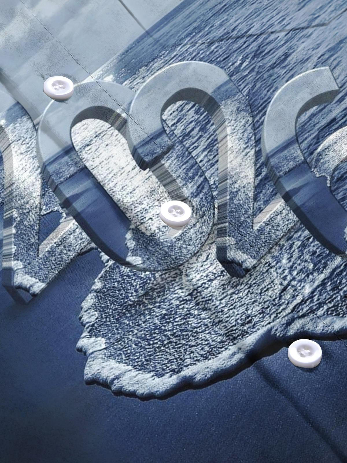 2026 Seawater Print Men's Pocket Short Sleeve Shirts