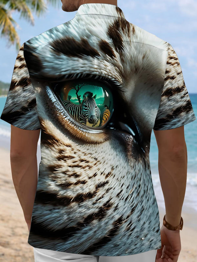 men's animal stripe shirt back view