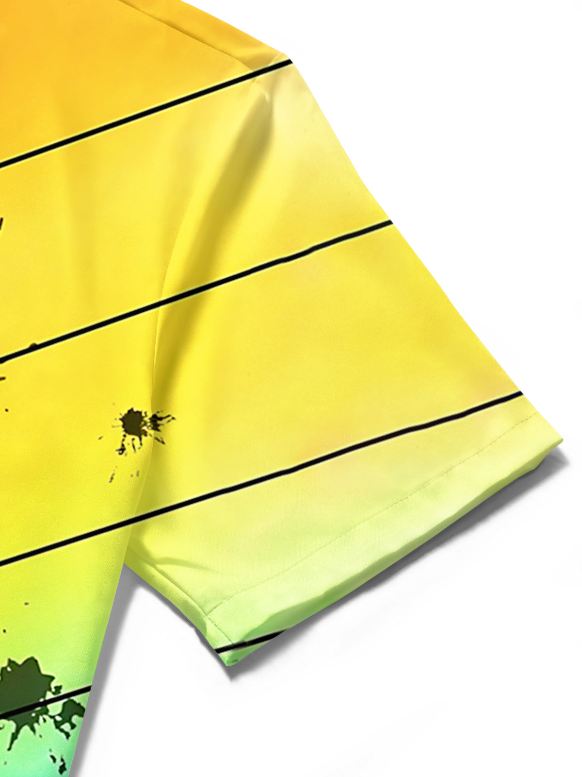 Gradient Note Print Men's Pocket Short Sleeve Shirts