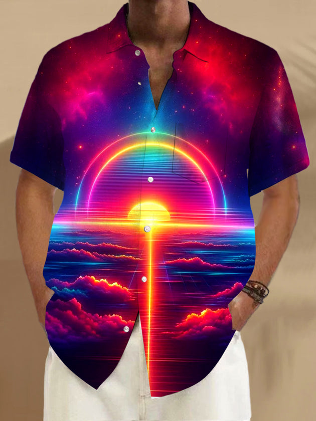 men's patterned sweater shirt front view