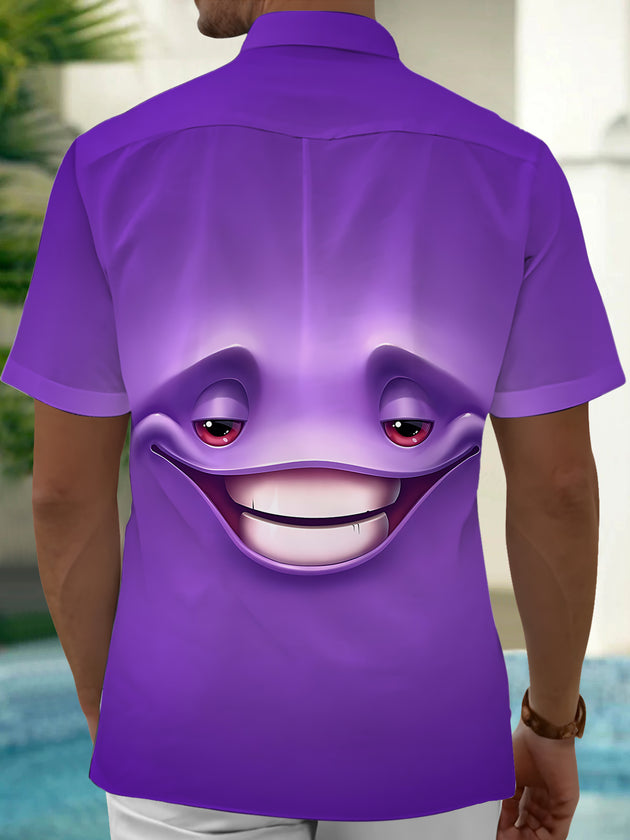 Men's funny print short sleeve shirt back view