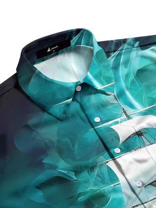 Men's boat half sleeve pocket shirt side view