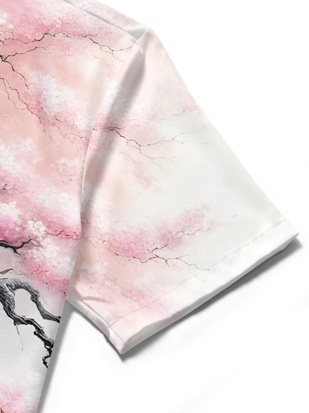 men's printed shirt close-up short sleeve