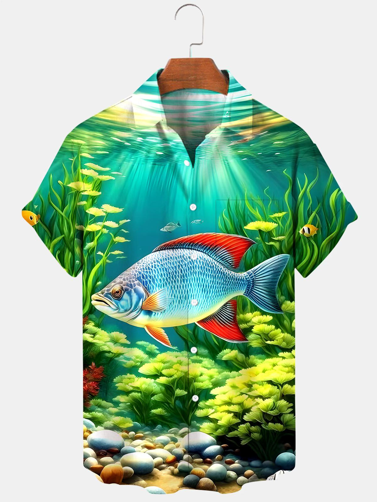 Hawaiian Fish Men's Pocket Short Sleeve Shirts