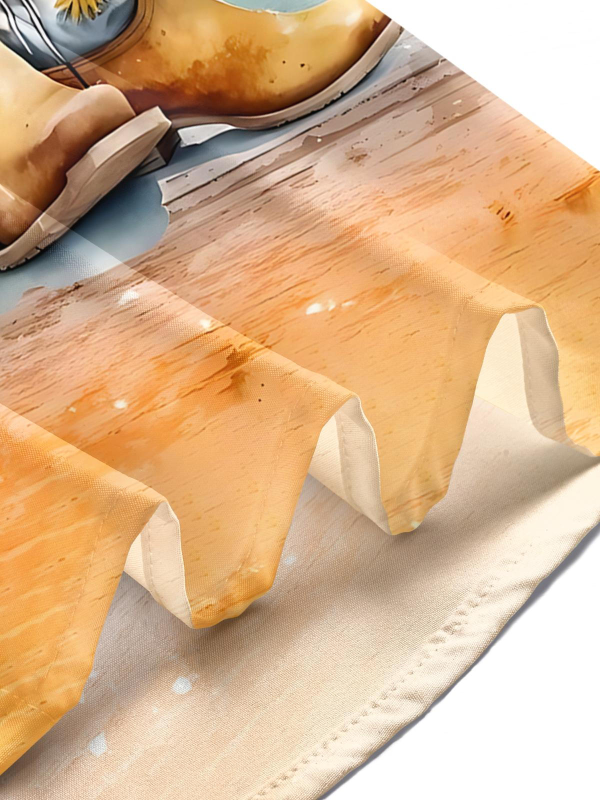 Sunflower Western Boot Print Men's Pocket Short Sleeve Shirts