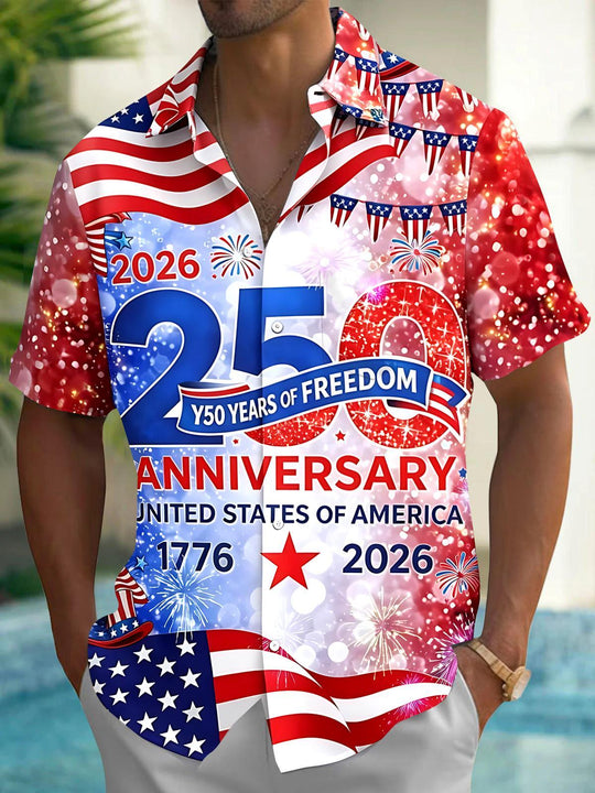 250th Anniversary Celebrate Men's Pocket Short Sleeve Shirts