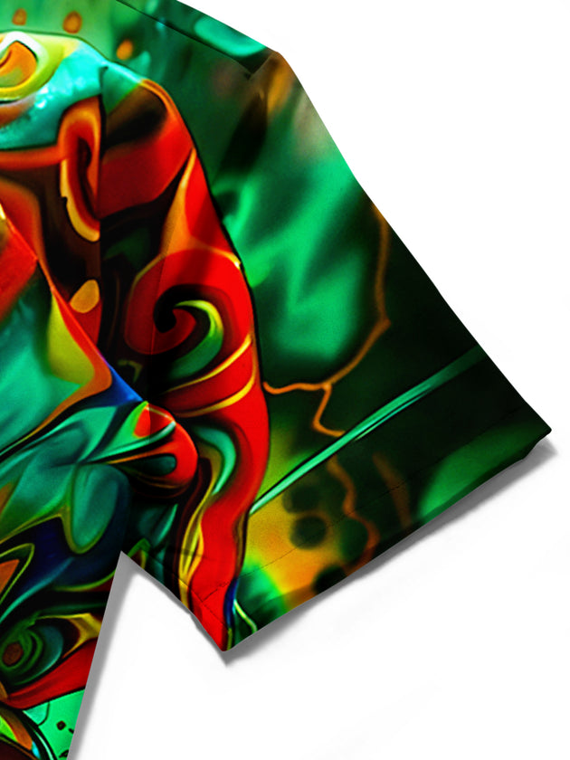 men's printed shirt close-up short sleeve