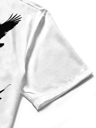 men's printed shirt close-up short sleeve