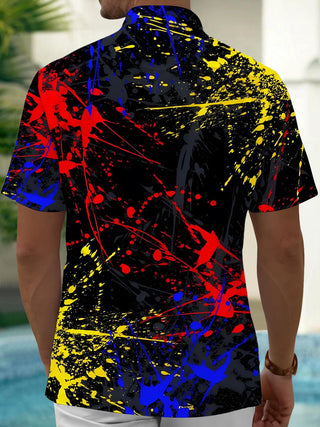 men's geometric print shirt back view