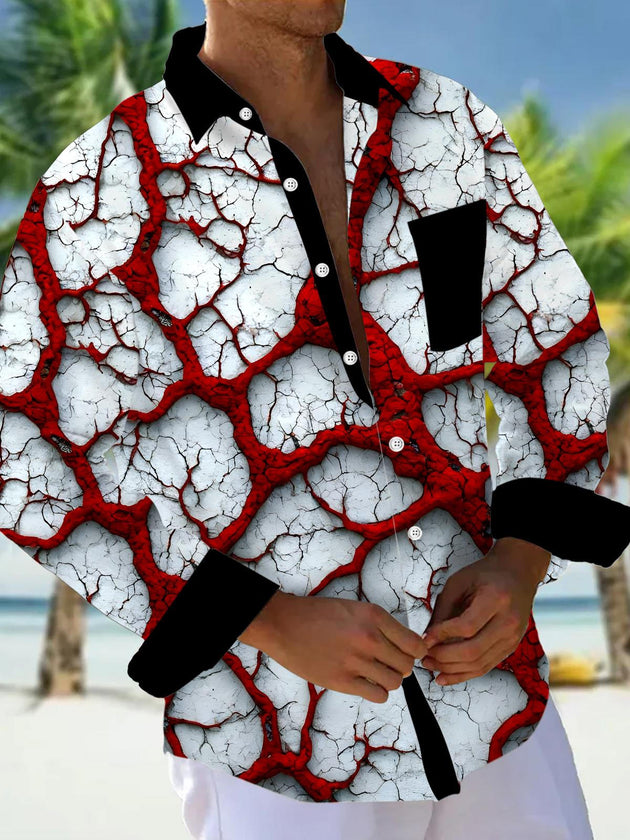 men's abstract print shirt front view