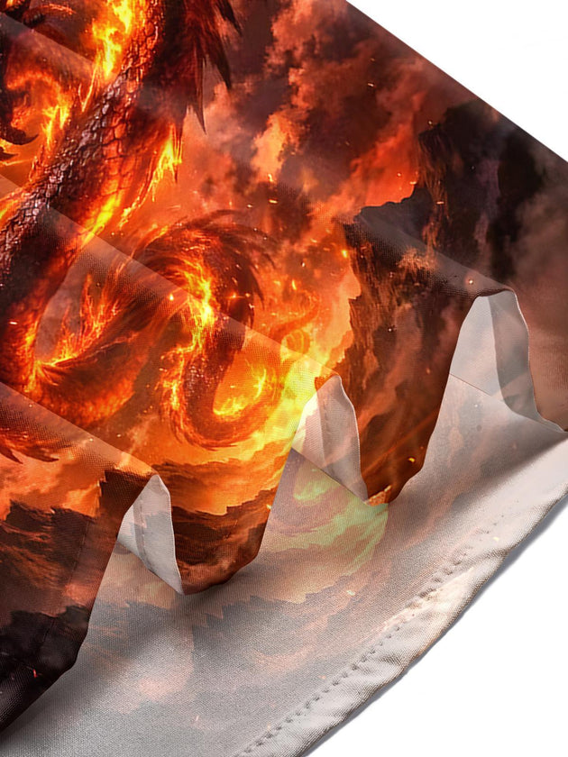 men's dragon print shirt summer vacation