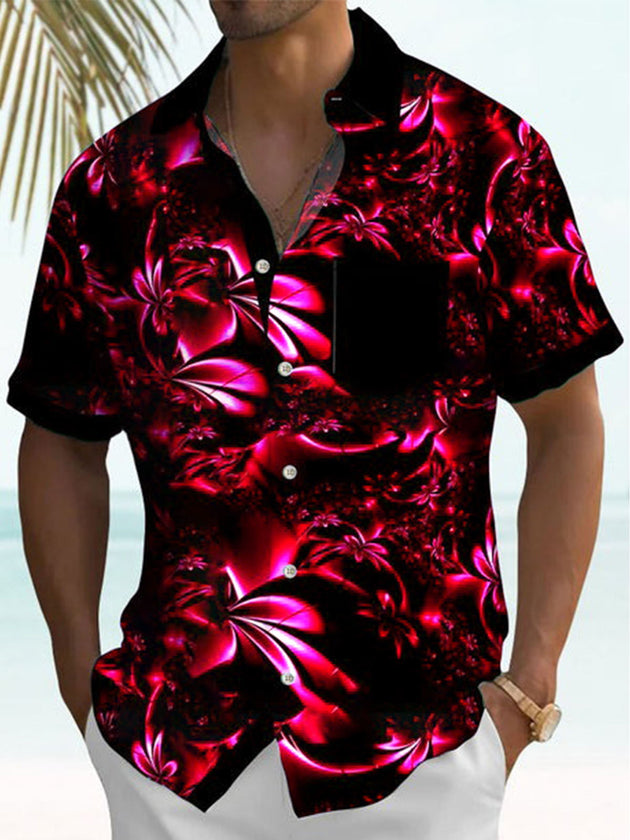 men's Hawaiian shirt front view tropical beach vacation