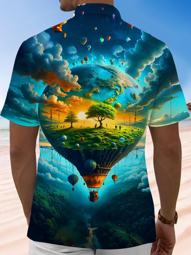 men's artistic design shirt back view