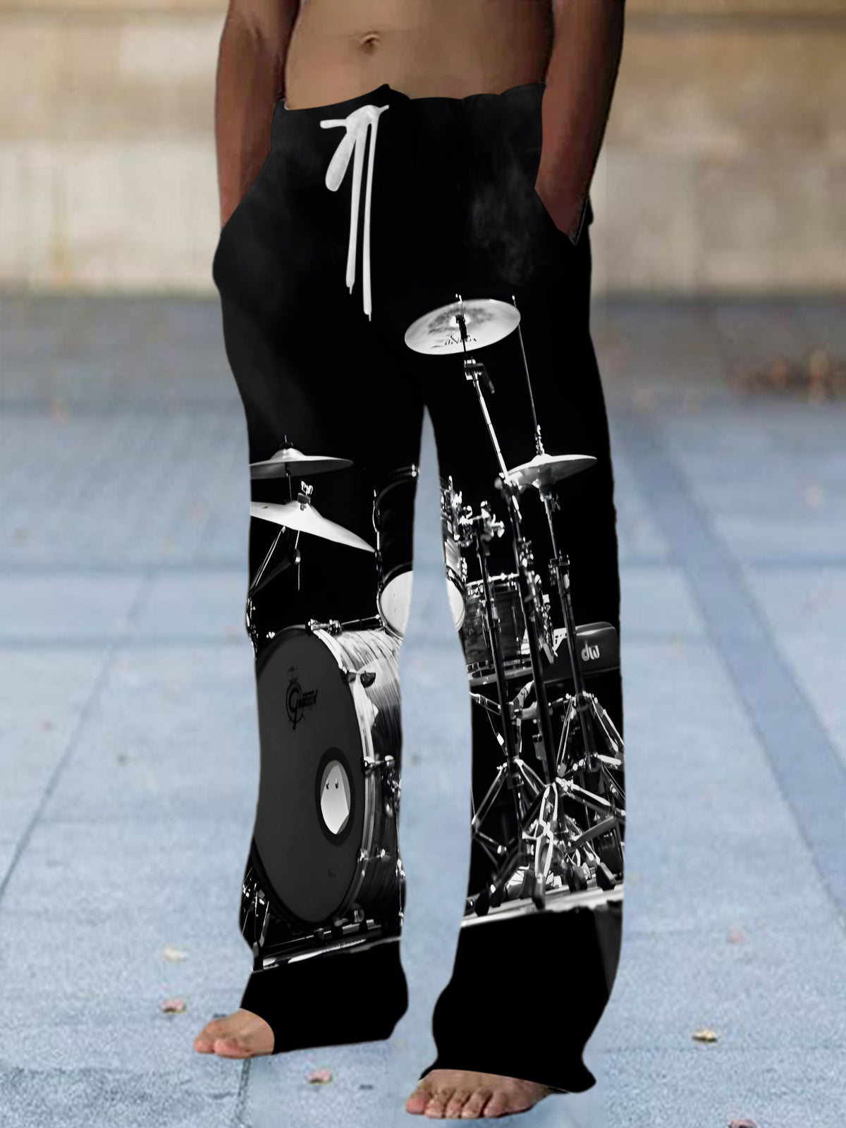 Drum Set Music Men's Casual Elastic Waist Pants