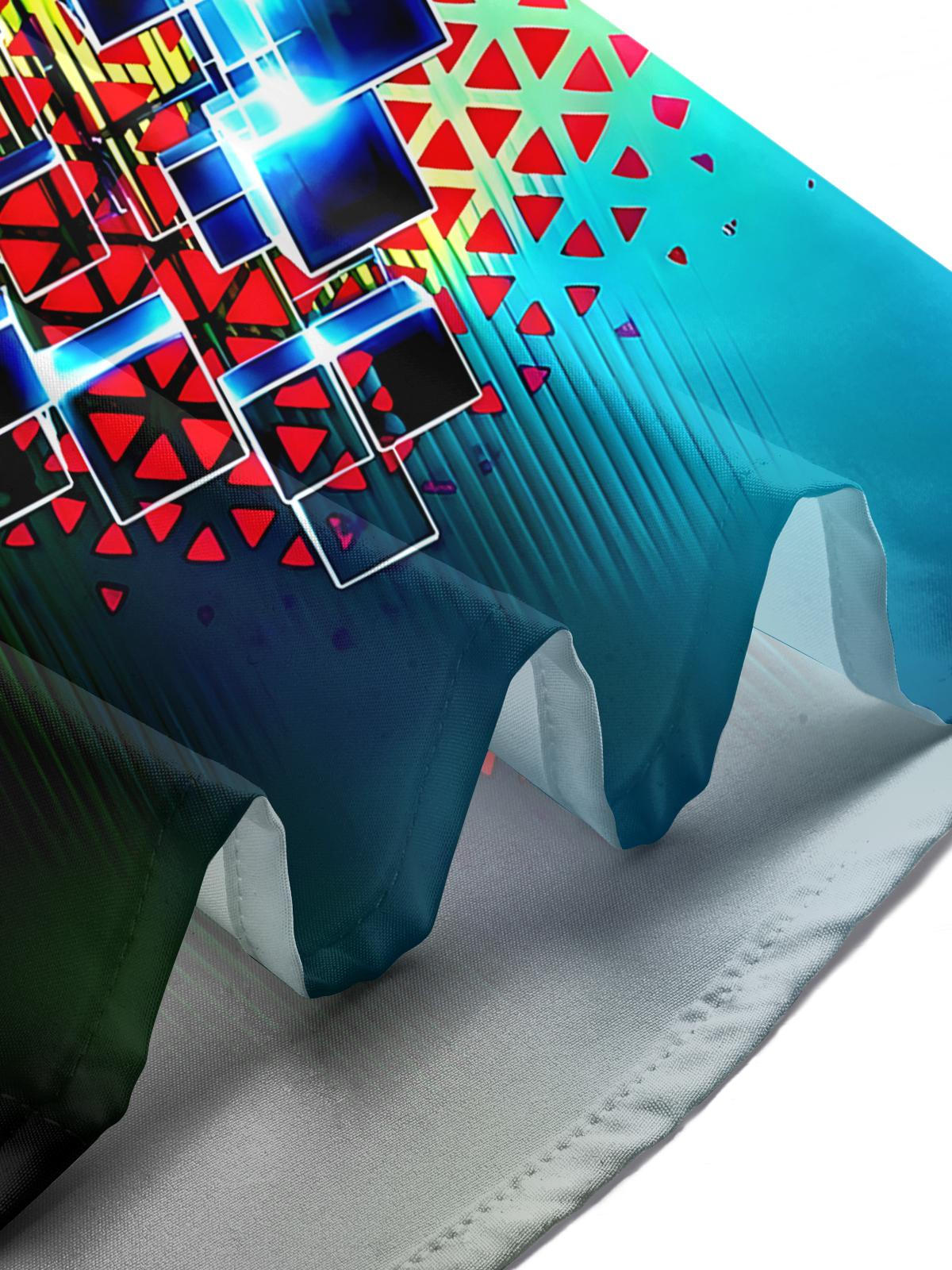 Tie Dye Geometry Men's Pocket Long Sleeve Shirts