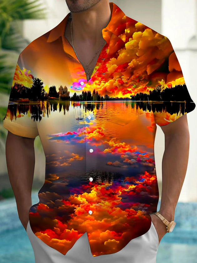 men's patterned sweater shirt front view
