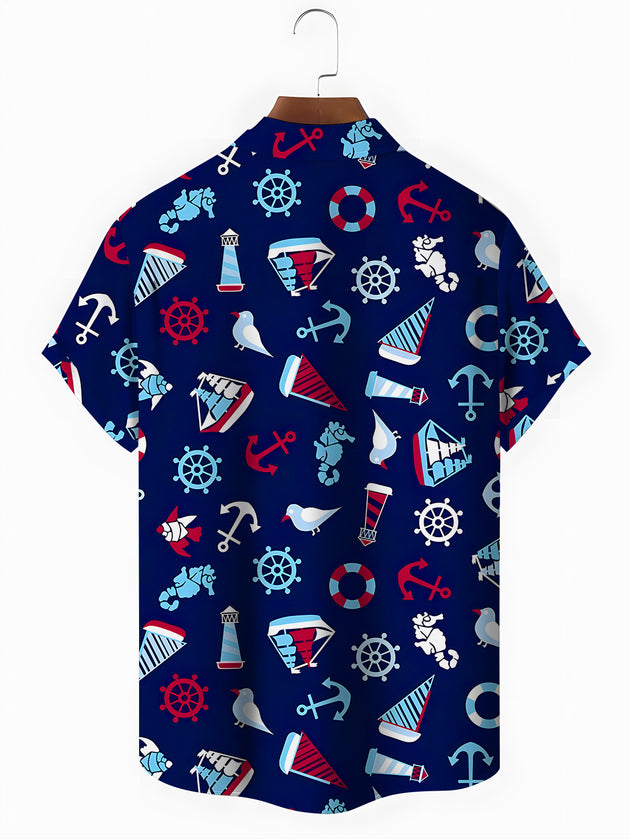Men's Pocket Short Sleeve Shirt Back View