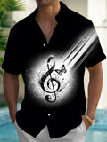 Musical Note Men's Pocket Short Sleeve Shirts