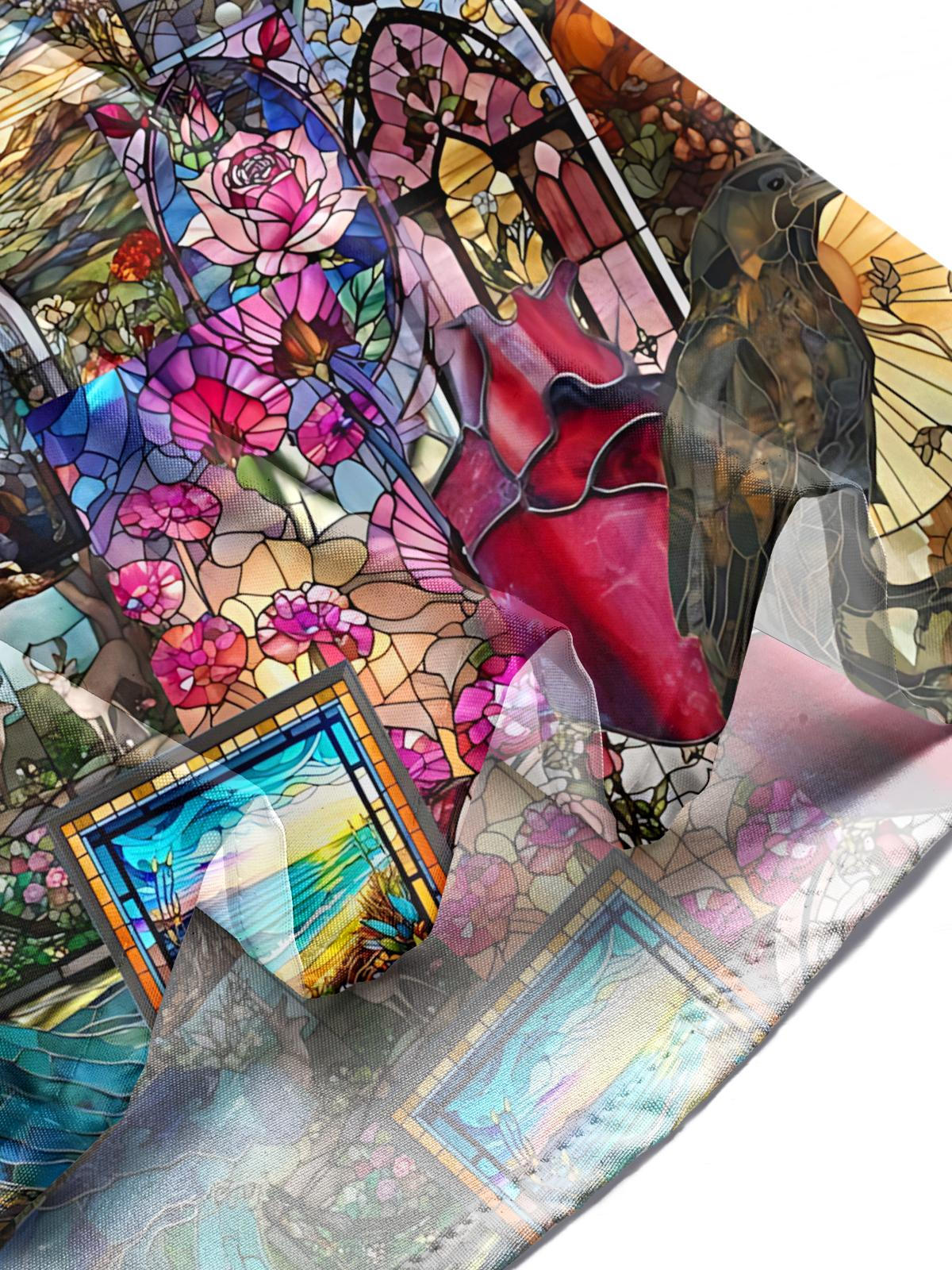 Glass Art Print Men's Pocket Long Sleeve Shirts