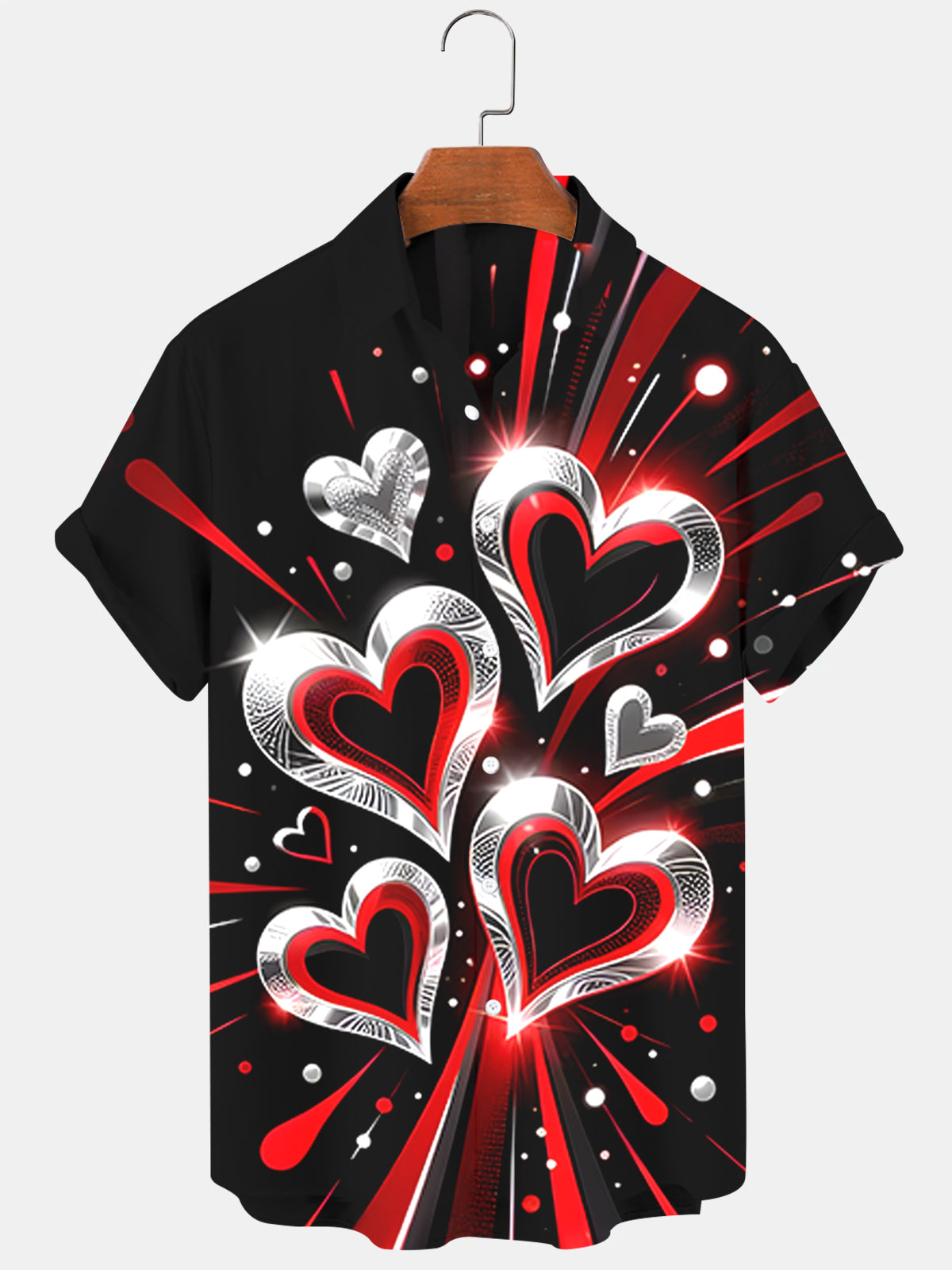 Heart Men's Pocket Short Sleeve Shirts