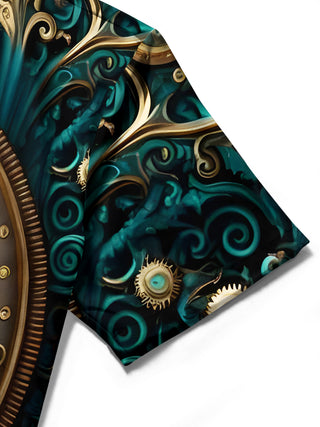 men's printed shirt close-up short sleeve