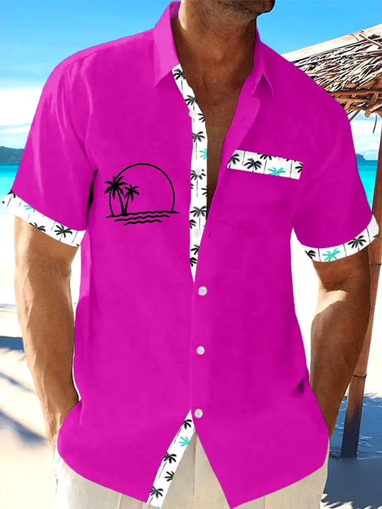 men's Hawaiian shirt front view tropical beach vacation