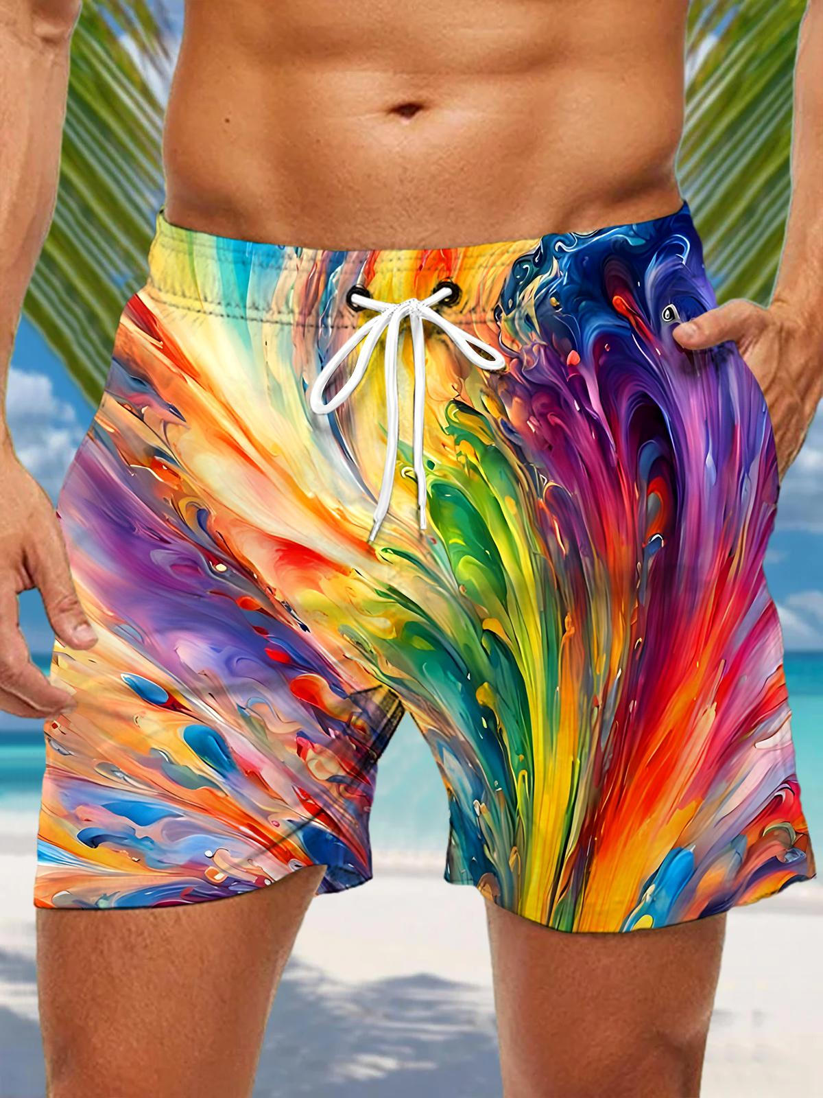 Abstract Men's Print Pocket Shorts