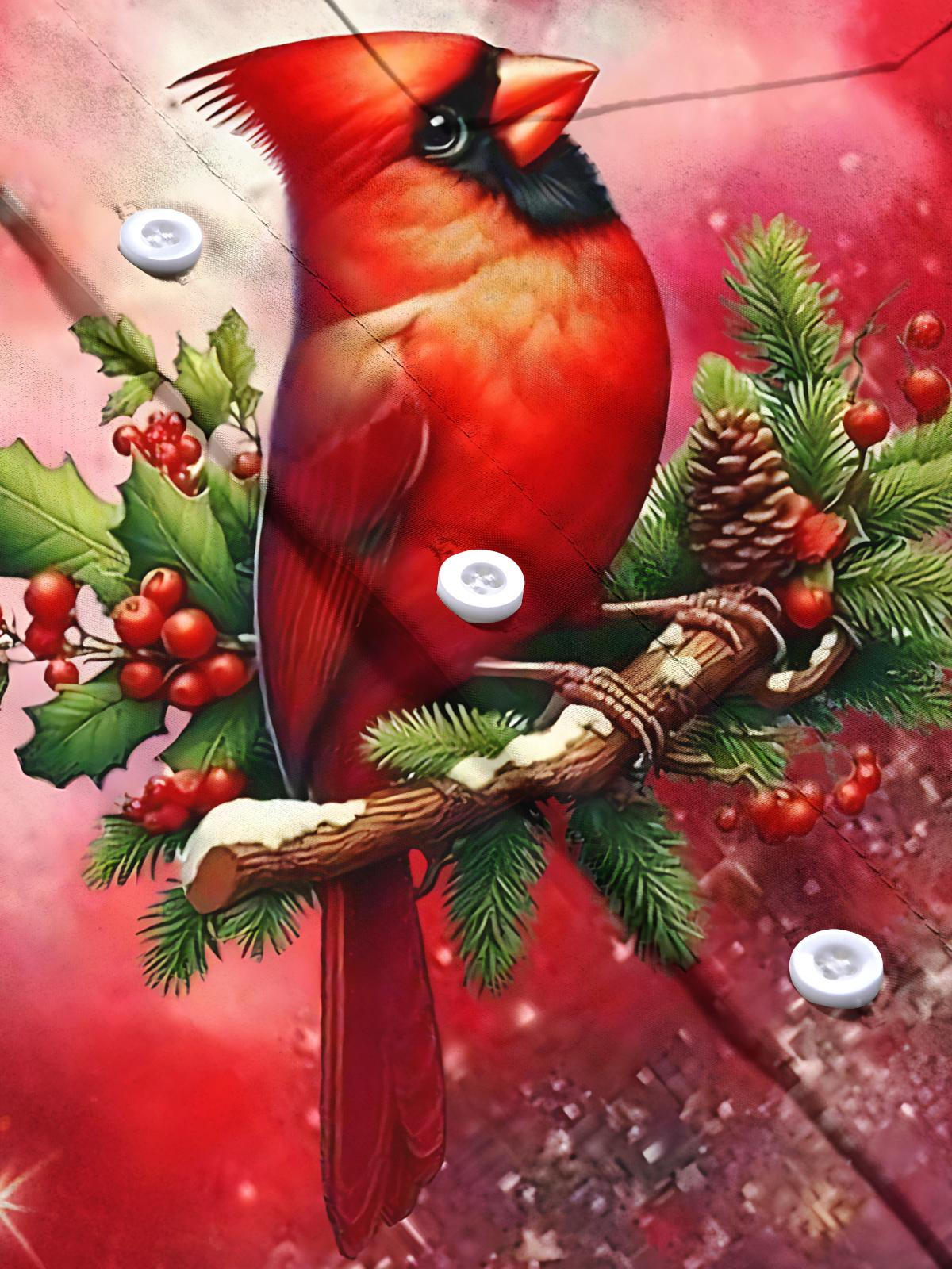 Cardinal Print Men's Pocket Short Sleeve Shirts