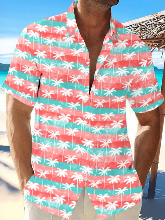 men's Hawaiian shirt front view tropical beach vacation