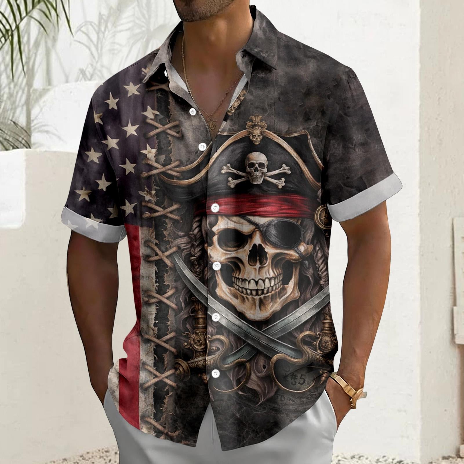 men's Hawaiian shirt Independence Day view 18
