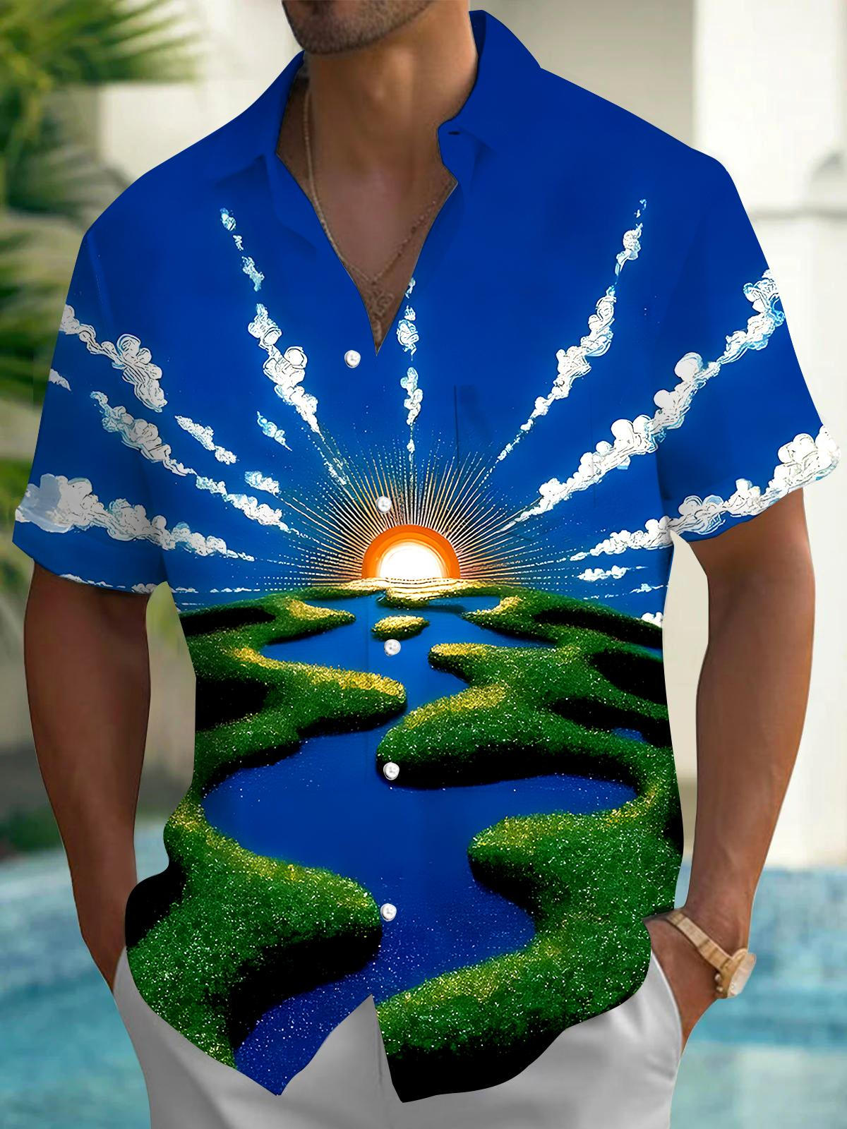 Sunrise Men's Pocket Short Sleeve Shirts