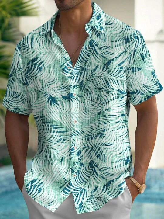 men's Hawaiian shirt front view tropical beach vacation