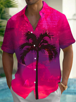 men's Hawaiian shirt front view tropical beach vacation