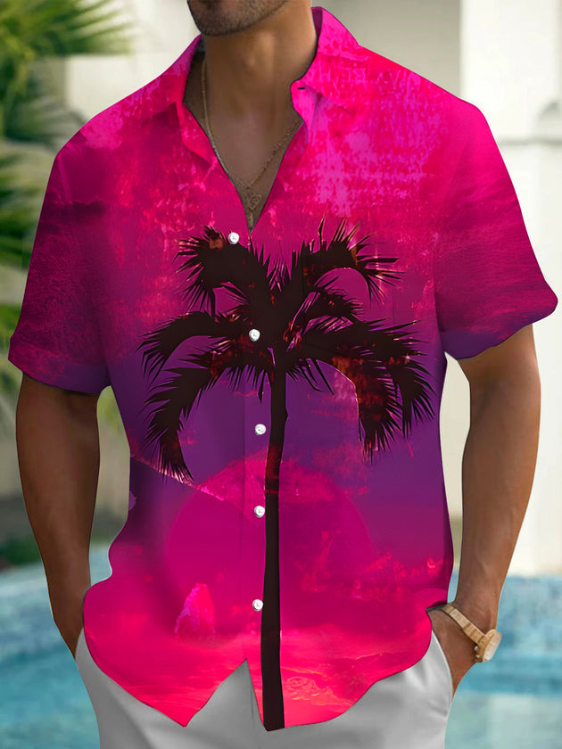 men's Hawaiian shirt front view tropical beach vacation